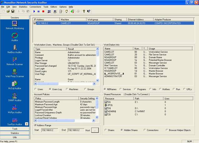 NetBios Scanner and Auditor